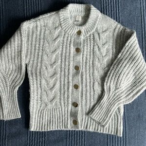 A New Day Gray Knit Cardigan with Gold Buttons